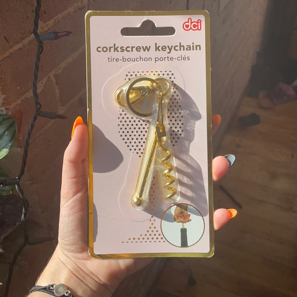 Corkscrew keychain